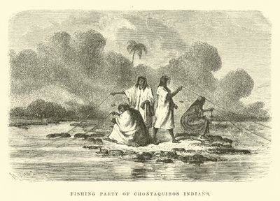Fishing Party of Chontaquiros Indians by Edouard Riou